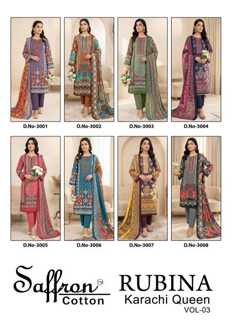 Saffron rubina vol-3 dress materials wholesale whats up numbers